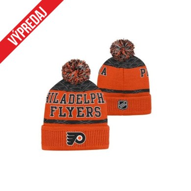 nhl, zimná, čiapka, puck, pattern, cuffed, call, PHILADELPHIA, FLYERS, junior